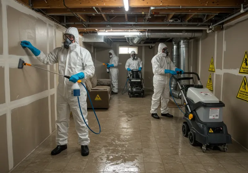 Basement Moisture Removal and Structural Drying process in Lebanon, OH
